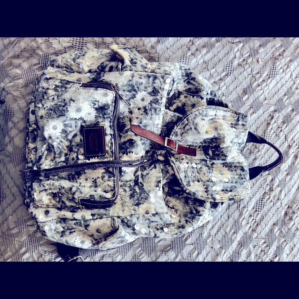Pink beautiful floral backpack